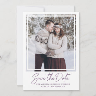 Save The Date Mariage photo Dusty Purple Text