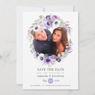 Save The Date Mariage photo Dusty Violet Pastel
