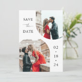 Save The Date Mariage Photo Écriture Blanche Moderne 2 (Debout devant)
