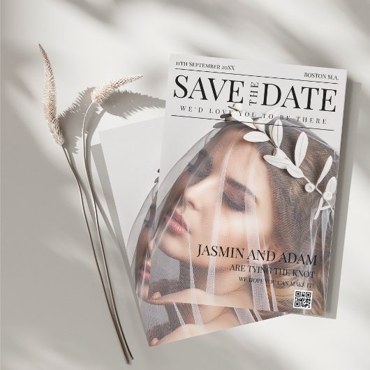 Save The Date Mariage photo éditorial de style magazine unique