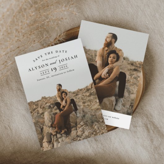 Save The Date Mariage Photo Élégant Classique
