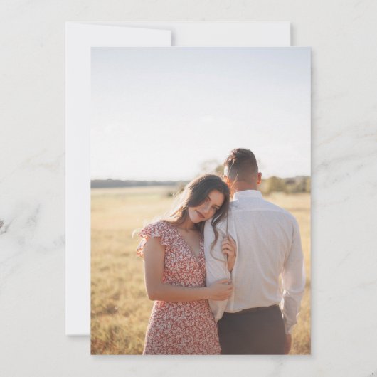 Save The Date Mariage photo élégant de script Monogramme (Dos)