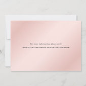 Save The Date Mariage photo élégant en or rose vif (Dos)