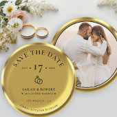 Save The Date Mariage photo élégant Gold Coin