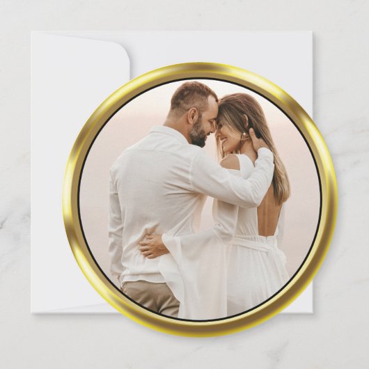 Save The Date Mariage photo élégant Gold Coin (Dos)