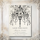 Save The Date Mariage photo élégant lustre floral