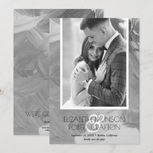 Save The Date Mariage photo élégant noir blanc Enregistrer la da
