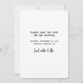 Save The Date Mariage Photo Élégant Simple (Dos)