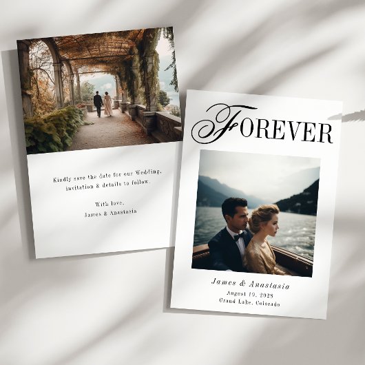 Save The Date Mariage Photo Elégant Unique Forever 2