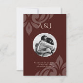 Save The Date Mariage photo en acajou rouge classique Script Dam (Dos)