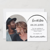 Save The Date Mariage photo en arc moderne simple (Devant)