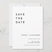 Save The Date Mariage photo en gras moderne blanc (Devant)