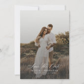 Save The Date Mariage photo en script moderne simple et élégant (Devant)