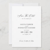 Save The Date Mariage photo en script moderne simple et élégant (Dos)
