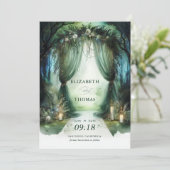 Save The Date Mariage photo Enchanted Forest Dreamy Moody Canopy (Debout devant)
