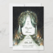 Save The Date Mariage photo Enchanted Forest Dreamy Night Canopy (Devant)