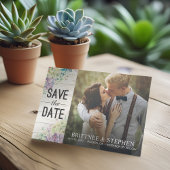 Save The Date Mariage Photo Enregistrer La Date Succulents Bois