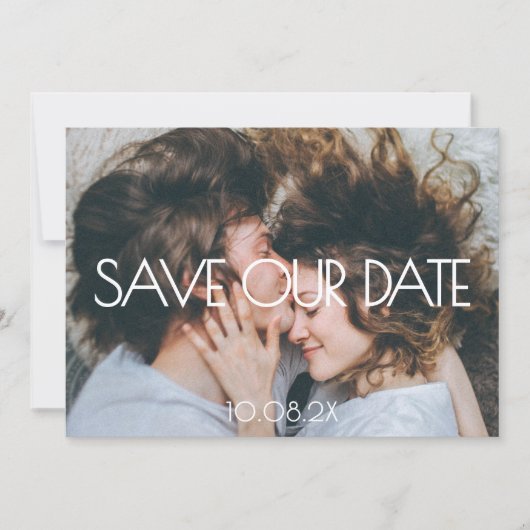 Save The Date Mariage photo esthétique moderne Enregistrer la da (Devant)