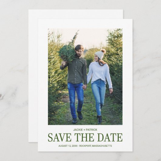 Save The Date Mariage photo et typographie moderne (Devant / Derrière)