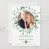 Save The Date Mariage photo Eucalyptus Green (Devant)