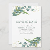Save The Date Mariage Photo Eucalyptus Rustique (Devant)