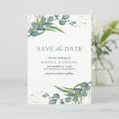 Save The Date Mariage Photo Eucalyptus Rustique (Debout devant)