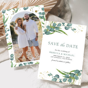 Save The Date Mariage Photo Eucalyptus Rustique