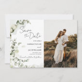 Save The Date Mariage photo Eucalyptus Sage Greenery (Devant)