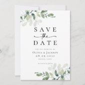Save The Date Mariage photo Eucalyptus Script (Devant)