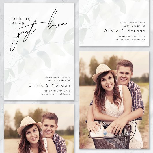 Save The Date Mariage photo Eucalyptus Script