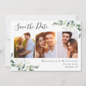 Save The Date Mariage photo Eucalyptus Watercolor (Devant)