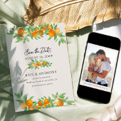 Save The Date Mariage photo Fiançailles Orange Blossom