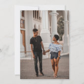 Save The Date Mariage photo floral à ligne noire et blanche chic (Dos)