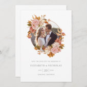 Save The Date Mariage photo floral aquarelle (Devant / Derrière)