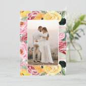 Save The Date Mariage photo floral aquarelle (Debout devant)
