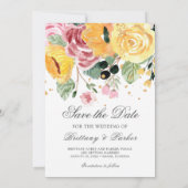 Save The Date Mariage photo floral aquarelle (Dos)
