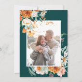 Save The Date Mariage photo floral automnal en terre cuite sarce (Dos)