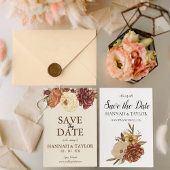 Save The Date Mariage Photo Floral Bohème Rustique d'Automne
