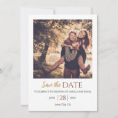 Save The Date Mariage Photo Floral Bohème Rustique Tons Terre (Devant)