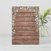 Save The Date Mariage photo Floral Rustic Wood Fleurs sauvages (Debout devant)