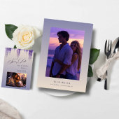 Save The Date Mariage Photo Floral Violet Dégradé Capricieux 2