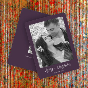 Save The Date Mariage photo flore végétale violet minimal