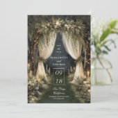 Save The Date Mariage photo Forêt enchantée Canopée romantique (Debout devant)