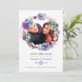 Save The Date Mariage photo géométrique rose Gold et Blush (Debout devant)