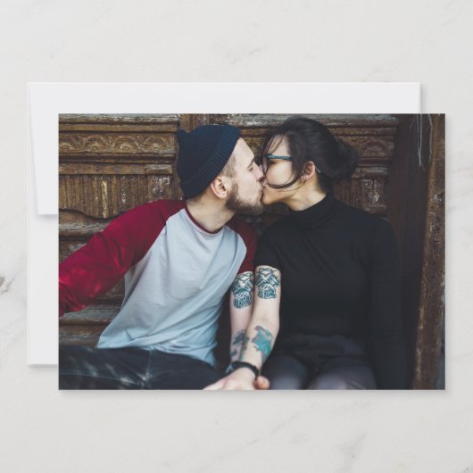 Save The Date Mariage photo gothique violet et or (Dos)