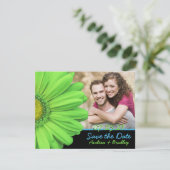 Save The Date Mariage photo Green Blue Gerbera Daisy (Debout devant)