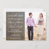 Save The Date Mariage Photo Grey Enregistrer la date (Dos)