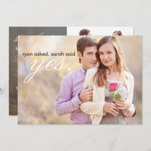 Save The Date Mariage Photo Grey Enregistrer la date (Devant / Derrière)