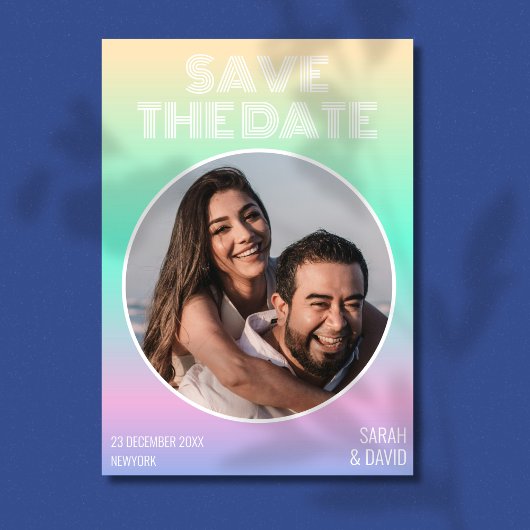 Save The Date Mariage photo Holographique moderne