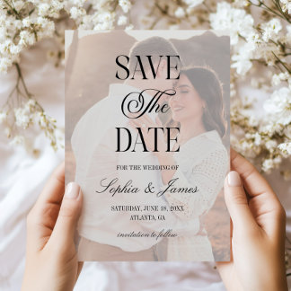 Save The Date Mariage Photo Image Personnalisé Élégant Moderne